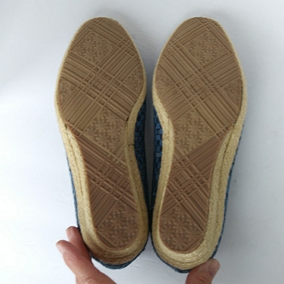 NWOT Beacon Espadrille JuteWrapped Wedge Shoes 8W Blue - Picture 16 of 16